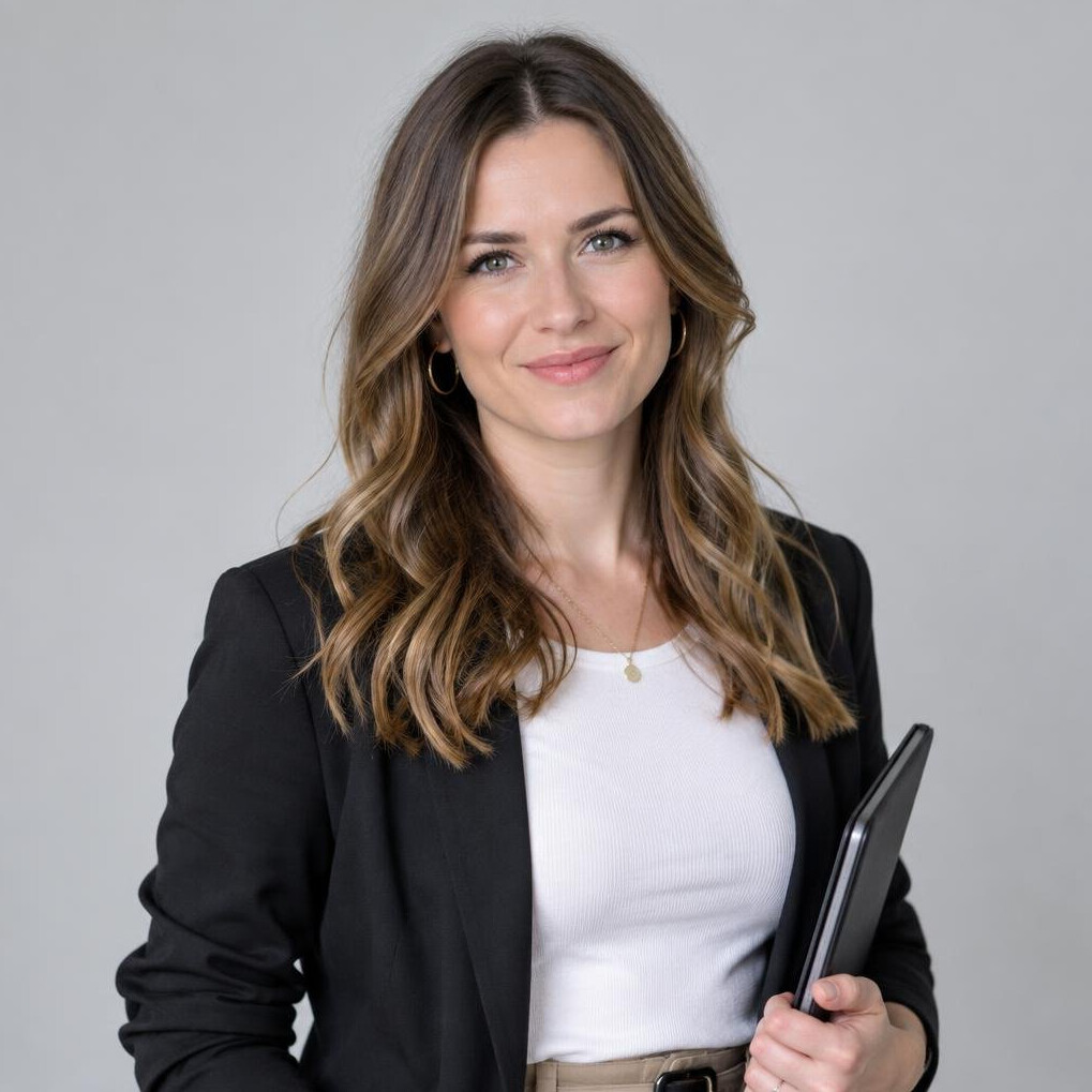 Studio portrait of a Central European woman, event producer